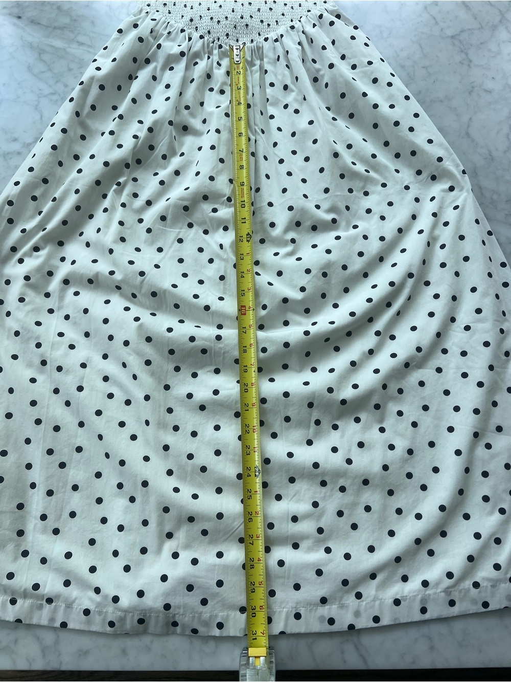 NWT Abercrombie Sydney Smocked Dipped-Waist Polka Dot Midi Dress Size Small - Picture 12 of 14
